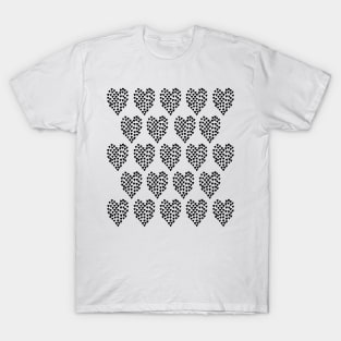Hearts Heart Multiple on Black T-Shirt